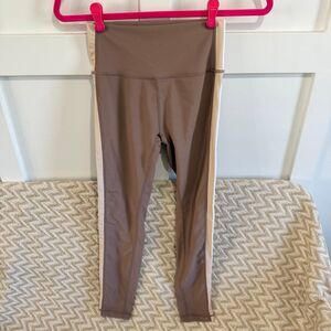 WILO The Label Women’s Ribbed High Rise Leggings Latte Clay Contrast Stripe